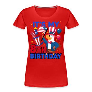 Es Ist Mein 8. Geburtstag Firecracker Kid 4th Of - Frauen Premium Bio T-Shirt - Rot - Vorne - Mia (176cm)