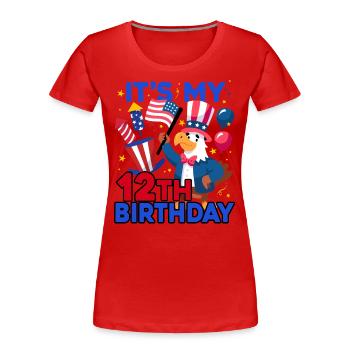 Es Ist Mein 12. Geburtstag Firecracker Kid 4th Of - Frauen Premium Bio T-Shirt - Rot - Vorne - Mia (176cm)