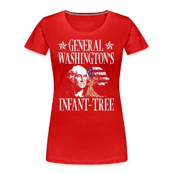 General Washingtons Säuglingsbaum 4. Juli - Frauen Premium Bio T-Shirt - Rot - Vorne - Mia (176cm)