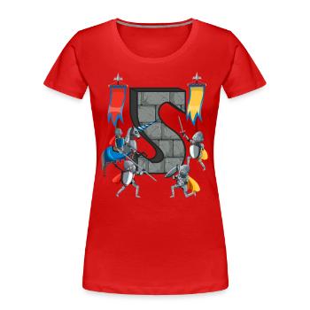 Chevaliers médiévaux Histoire médiévale - T-shirt bio Premium Femme - rouge - Devant - Mia (176cm)