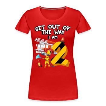 Feuerwehrauto Brandbekämpfung Ich Bin 9 Jahre - Frauen Premium Bio T-Shirt - Rot - Vorne - Mia (176cm)