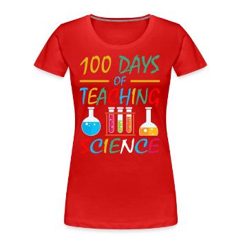 100 jours de cours de sciences Enseignants de matières scolaires - T-shirt bio Premium Femme - rouge - Devant - Mia (176cm)