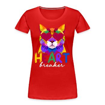 Anti-Saint-Valentin célibataire Heartbreaker - T-shirt bio Premium Femme - rouge - Devant - Mia (176cm)