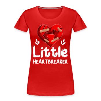 Anti-Saint-Valentin Petit briseur de cœur - T-shirt bio Premium Femme - rouge - Devant - Mia (176cm)