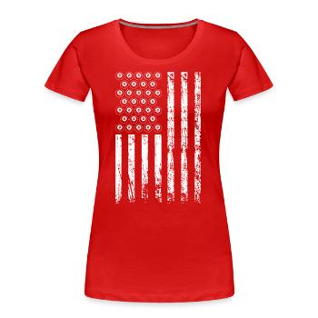 Amerikanischer Sport Billard Flagge Athletischer - Frauen Premium Bio T-Shirt - Rot - Vorne - Mia (176cm)