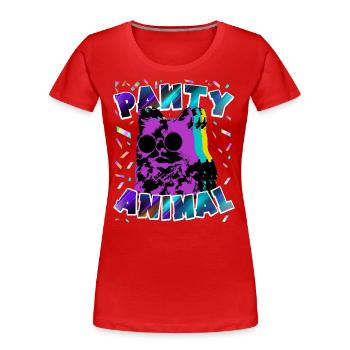 Pawty Animal Creepy Cat Toy Birthday - T-shirt bio Premium Femme - rouge - Devant - Mia (176cm)