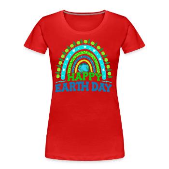 Fröhlicher Tag Der Erde Wald Bäume - Frauen Premium Bio T-Shirt - Rot - Vorne - Mia (176cm)