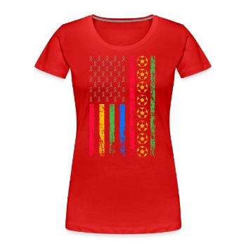 Drapeau sportif américain - T-shirt bio Premium Femme - rouge - Devant - Mia (176cm)