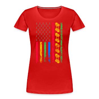 Drapeau sportif américain - T-shirt bio Premium Femme - rouge - Devant - Mia (176cm)