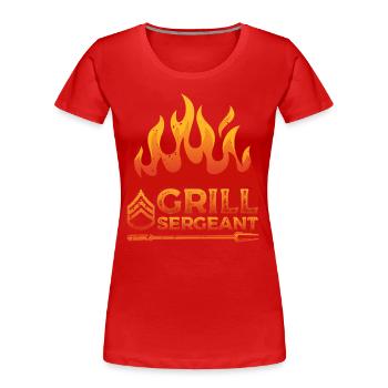Grill Sergeant Flame Decor Proud Dad Griller - Frauen Premium Bio T-Shirt - Rot - Vorne - Mia (176cm)