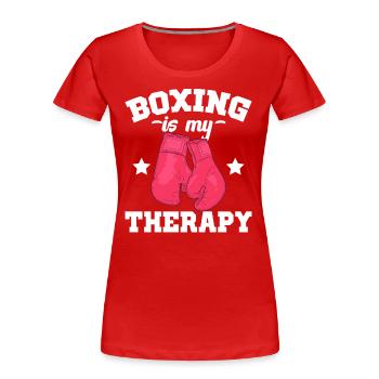 La boxe est ma thérapie Sparring sport - T-shirt bio Premium Femme - rouge - Devant - Mia (176cm)