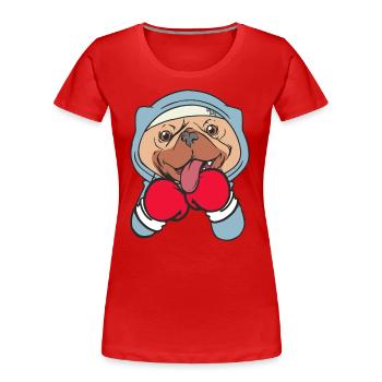 Dog Boxer Athlète martial Sparring Sports de combat - T-shirt bio Premium Femme - rouge - Devant - Mia (176cm)
