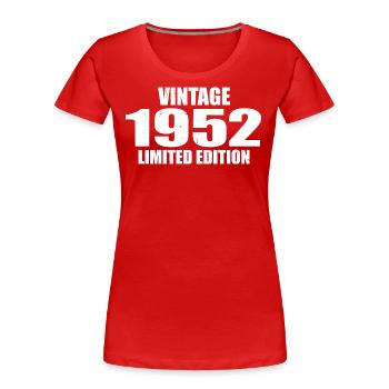Vintage 1952 Anniversaire 1952 - Rétro 1952 - T-shirt bio Premium Femme - rouge - Devant - Mia (176cm)