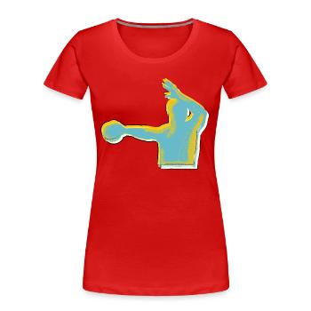 Handball Player Design - Women's Premium Organic T-Shirt - red - Front - Mia (176cm)