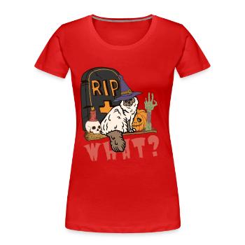 Süße und gruselige Birma Halloween Katze - Frauen Premium Bio T-Shirt - Rot - Vorne - Mia (176cm)