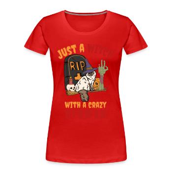 Süße und gruselige Birma Halloween Katze - Frauen Premium Bio T-Shirt - Rot - Vorne - Mia (176cm)