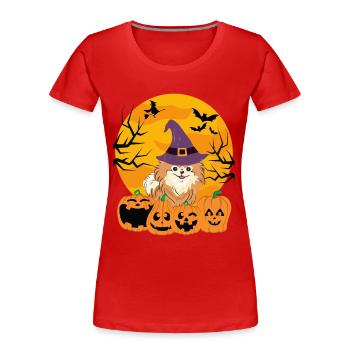 Mignon Nain Spitz Halloween Costume Chien - T-shirt bio Premium Femme - rouge - Devant - Mia (176cm)
