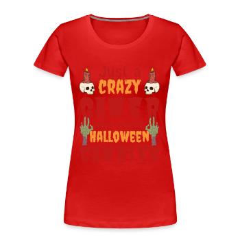 Creepy Funny Halloween Saying Gamer - Women's Premium Organic T-Shirt - red - Front - Mia (176cm)