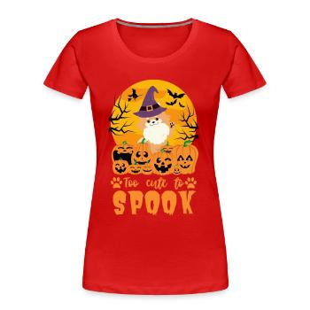 Mignon Nain Spitz Halloween Costume Chien - T-shirt bio Premium Femme - rouge - Devant - Mia (176cm)