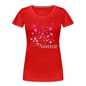 Namaste - Frauen Premium Bio T-Shirt - Rot - Vorne - Mia (176cm)