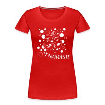 Namaste - Frauen Premium Bio T-Shirt - Rot - Vorne - Mia (176cm)