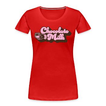 Chocolate Milk - Frauen Premium Bio T-Shirt - Rot - Vorne - Mia (176cm)