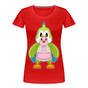 Papagei Flamingo - Frauen Premium Bio T-Shirt - Rot - Vorne - Mia (176cm)