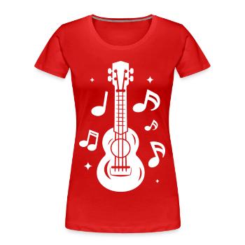 Ukulélé - T-shirt bio Premium Femme - rouge - Devant - Mia (176cm)