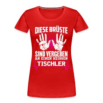 TISCHLER - Brüste - Frauen Premium Bio T-Shirt - Rot - Vorne - Mia (176cm)