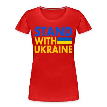 stand with ukraine - Women's Premium Organic T-Shirt - red - Front - Mia (176cm)