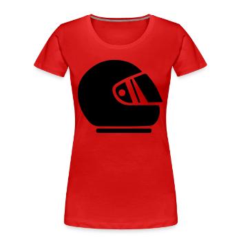 Rennfahrer helm racing - Frauen Premium Bio T-Shirt - Rot - Vorne - Mia (176cm)