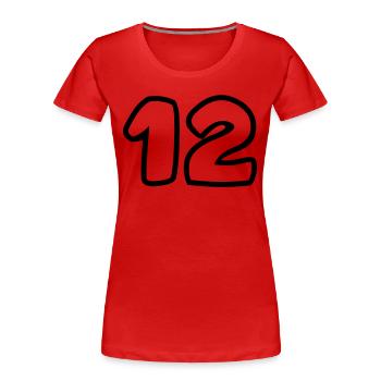 12 - Frauen Premium Bio T-Shirt - Rot - Vorne - Mia (176cm)