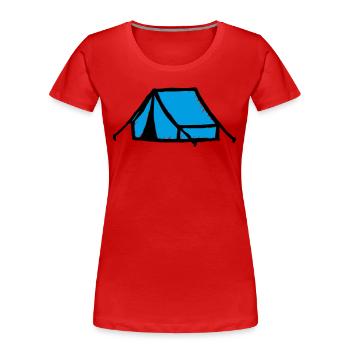 Zelt - Frauen Premium Bio T-Shirt - Rot - Vorne - Mia (176cm)