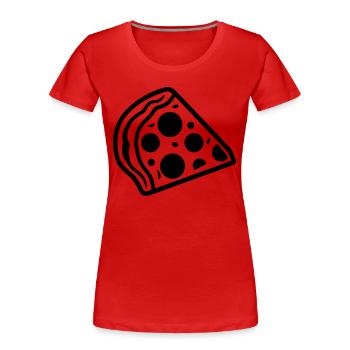 pizza - T-shirt bio Premium Femme - rouge - Devant - Mia (176cm)