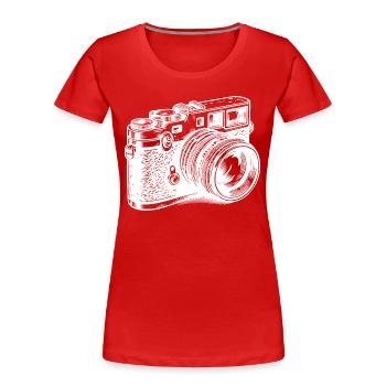Vintage Camera Drawn - Women's Premium Organic T-Shirt - red - Front - Mia (176cm)