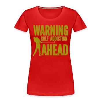 Golf - Golf Club Goldspieler Birdie Elite Luxury - T-shirt bio Premium Femme - rouge - Devant - Mia (176cm)