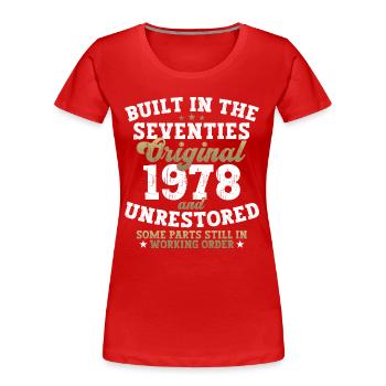 Construit dans les années soixante-dix 1978 44ème anniversaire hommes - T-shirt bio Premium Femme - rouge - Devant - Mia (176cm)