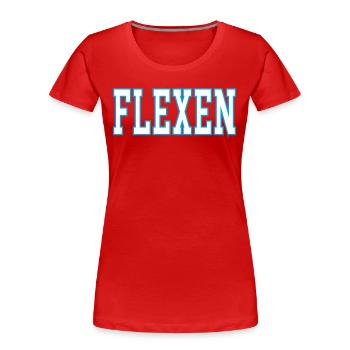 Flexing - Women's Premium Organic T-Shirt - red - Front - Mia (176cm)