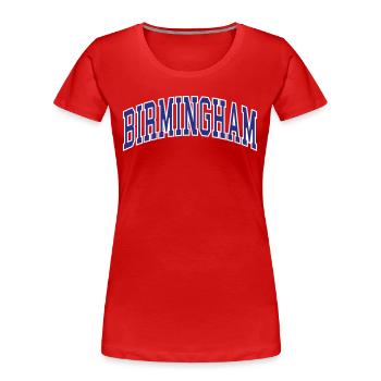 Birmingham - Frauen Premium Bio T-Shirt - Rot - Vorne - Mia (176cm)