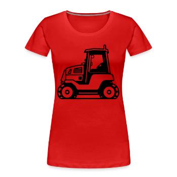 bulldozer - T-shirt bio Premium Femme - rouge - Devant - Mia (176cm)