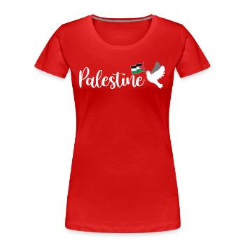 Dawlat Filastin Love Drapeau Palestine - T-shirt bio Premium Femme - rouge - Devant - Mia (176cm)