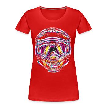 Helm - Frauen Premium Bio T-Shirt - Rot - Vorne - Mia (176cm)