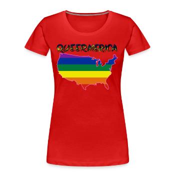 pride america queer schwul lesbisch liebe USA US - Frauen Premium Bio T-Shirt - Rot - Vorne - Mia (176cm)