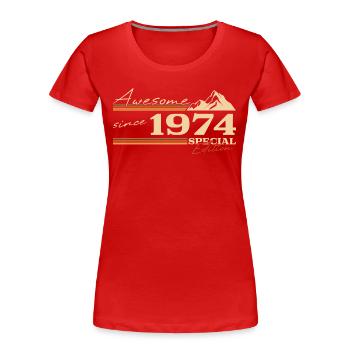 Berge 1974 Jahrgang Geburtstagsgeschenk - Frauen Premium Bio T-Shirt - Rot - Vorne - Mia (176cm)