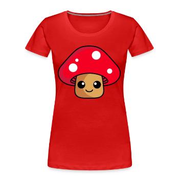 Mushroom Comic - Women's Premium Organic T-Shirt - red - Front - Mia (176cm)