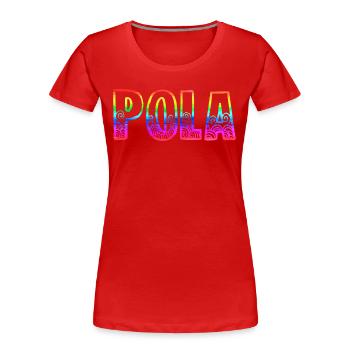 pola rs regenbogen - Frauen Premium Bio T-Shirt - Rot - Vorne - Mia (176cm)