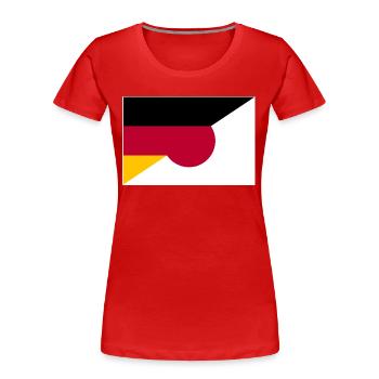 Germany Japan Dual citizenship - Women's Premium Organic T-Shirt - red - Front - Mia (176cm)