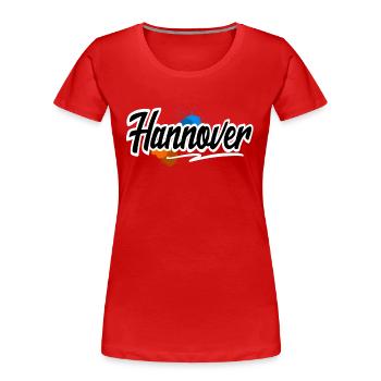 Hannover - Frauen Premium Bio T-Shirt - Rot - Vorne - Mia (176cm)