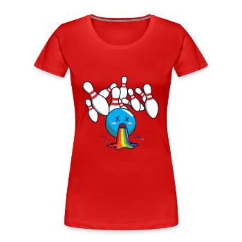 Bowling bowling arc-en-ciel - T-shirt bio Premium Femme - rouge - Devant - Mia (176cm)