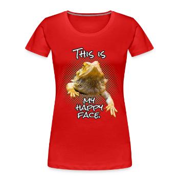 Happy Bear Bearded Dragon Bearded Dragon Lizard Gift - T-shirt bio Premium Femme - rouge - Devant - Mia (176cm)